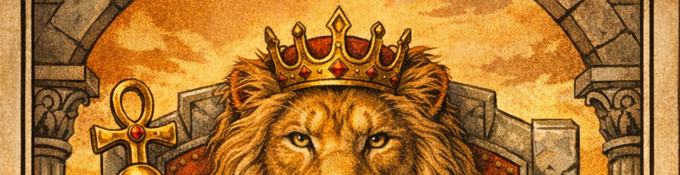 王冠と凜々しい獅子の眼光